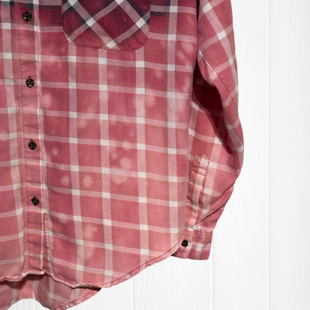 Brandy Melville Upcycled Hand Distressed Long Sleeve Flannel Shirt - Picture 6 of 11